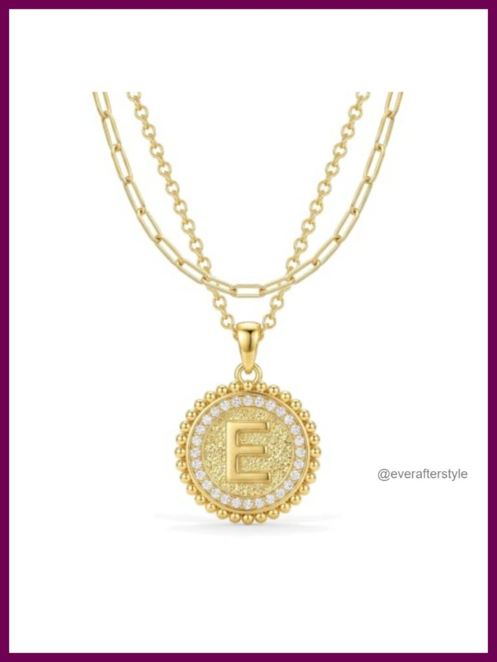 Layered Initial Necklace 14K Gold Hypoallergenic Dainty Pendant Chain Gift
